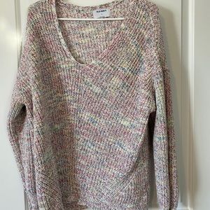 Multicolored V Neck Sweater